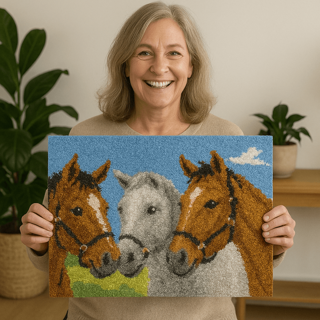 Horses - (33x23in - 85x60cm) - DIY Latch Hook Kit