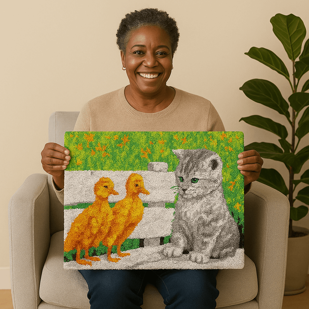 Park Friends - (33x23in - 85x60cm) - DIY Latch Hook Kit