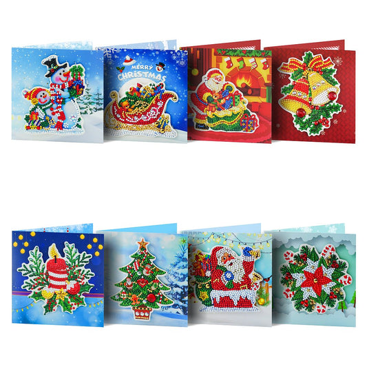 Diamond Painting Christmas Cards [8 Pack]