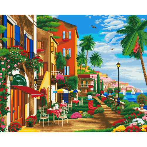 Mediterranean Terrace - Artist Choice DIY Diamond Painting Kit