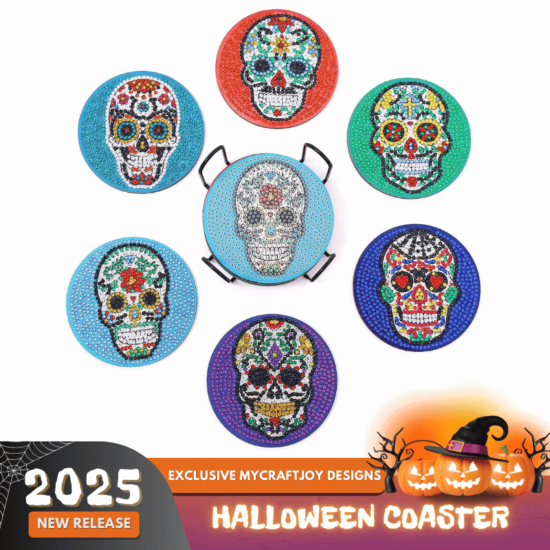 Sugar Skulls 6-pack - Diamond Painting Coasters