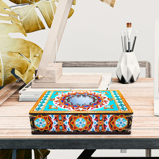 Wood Box Organizer with Mirror - Diamond Painting Accessories