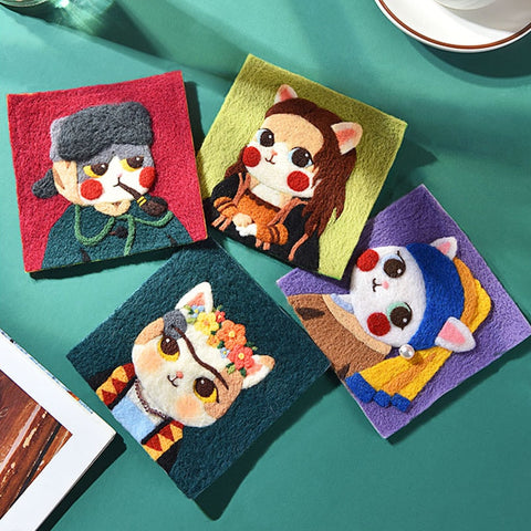 Vincent Van Gogh Cat - DIY Felt Painting Kit