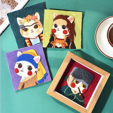Vincent Van Gogh Cat - DIY Felt Painting Kit