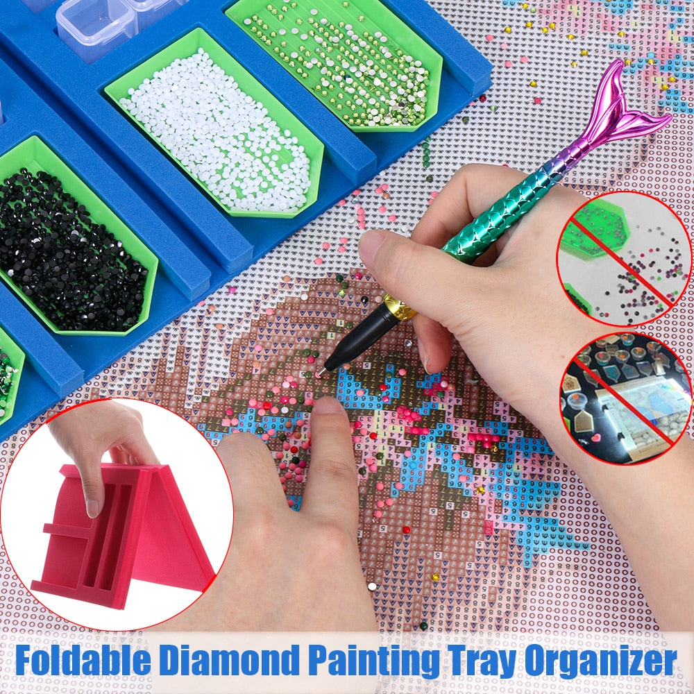 Crystal Crate - Foldable Diamond Painting Tray Organizer