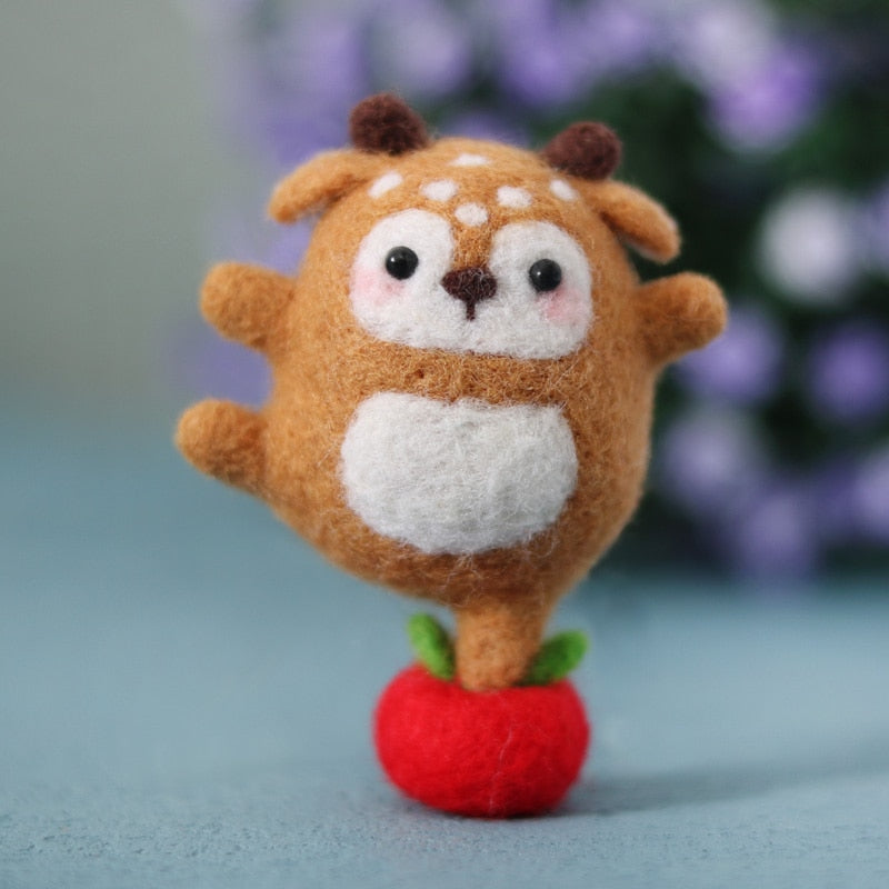 Deer with Tomato - DIY Felt Painting Kit