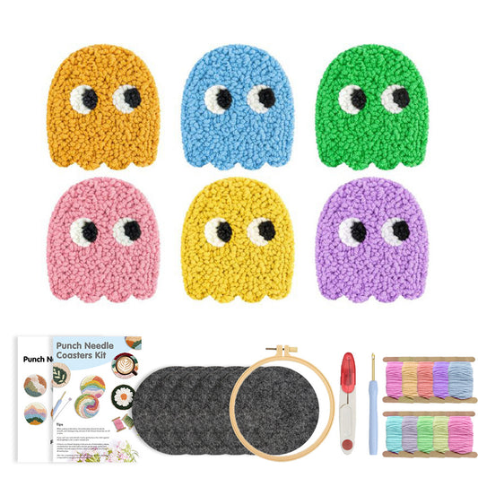 Pacman - Punch Needle Coaster (6-Piece Set)