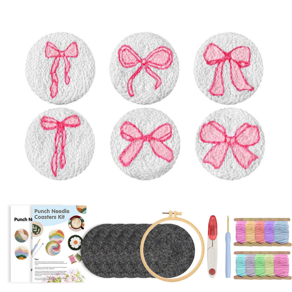 Ribbons - Punch Needle Coaster (6-Piece Set)