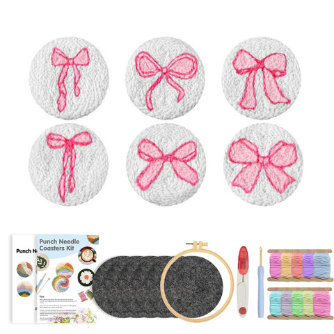 Ribbons - Punch Needle Coaster (6-Piece Set)