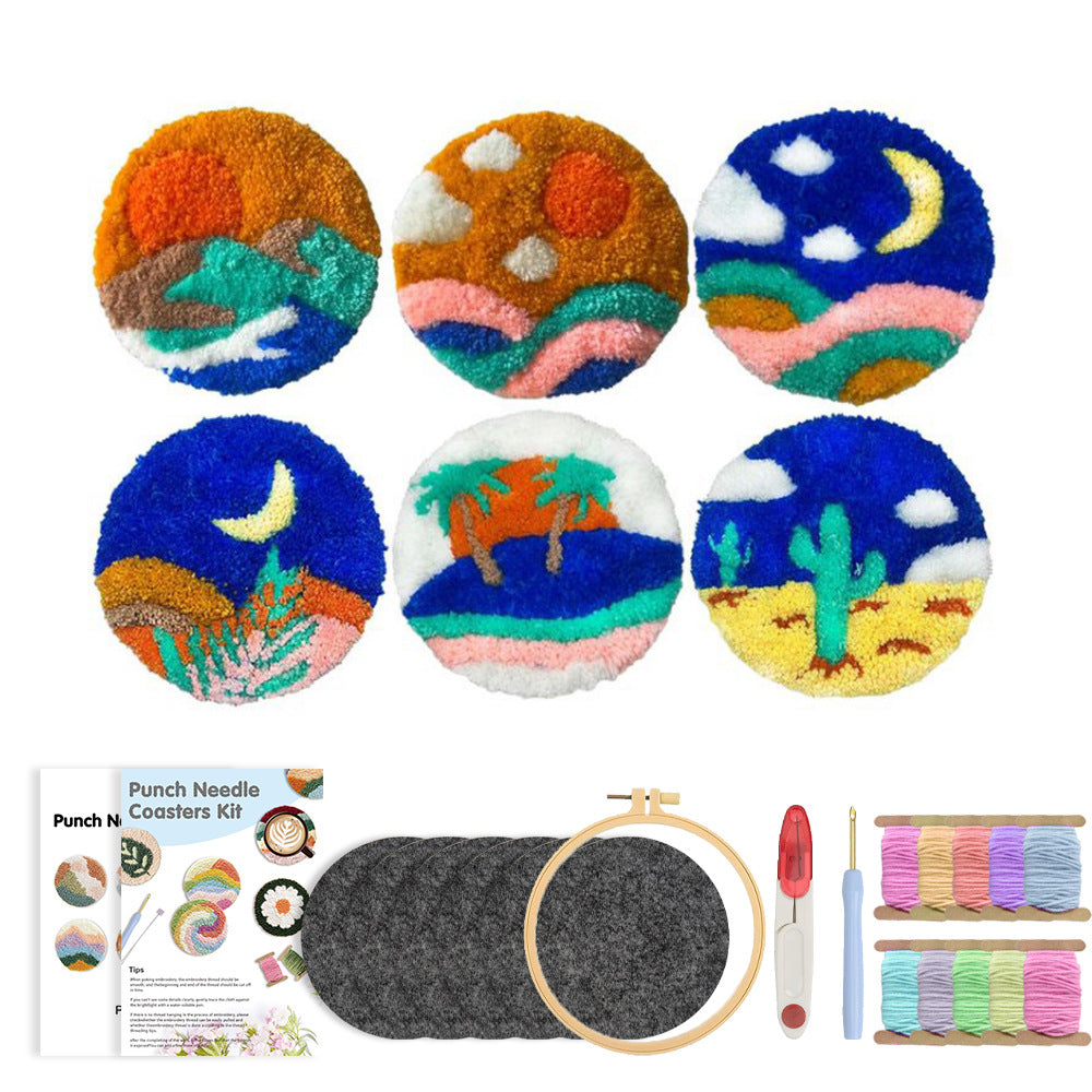 Sceneries  - Punch Needle Coaster (6-Piece Set)