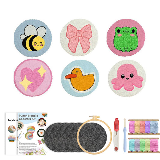 Lovely Charms - Punch Needle Coaster (6-Piece Set)