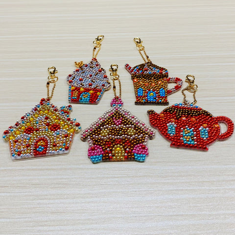 Houses Keychain (5 pack) - Diamond Painting Accessories