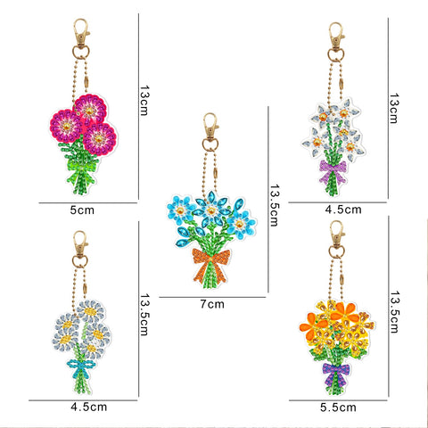 Flower Keychain (5 pack) - Diamond Painting Accessories