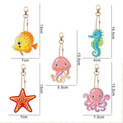Sea Animals Keychain (5 pack) - Diamond Painting Accessories