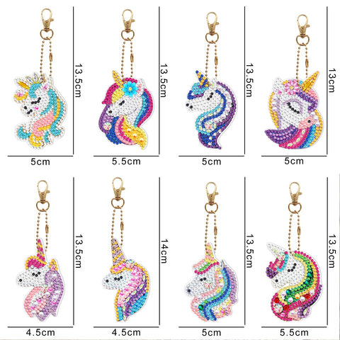 Unicorn Keychain (8 pack) - Diamond Painting Accessories
