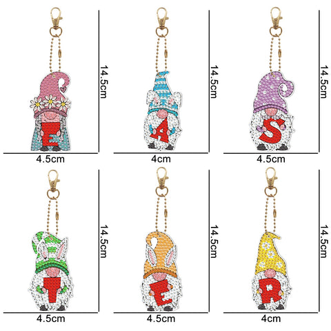 Dwarfs Letter Keychain (6 pack) - Diamond Painting Accessories