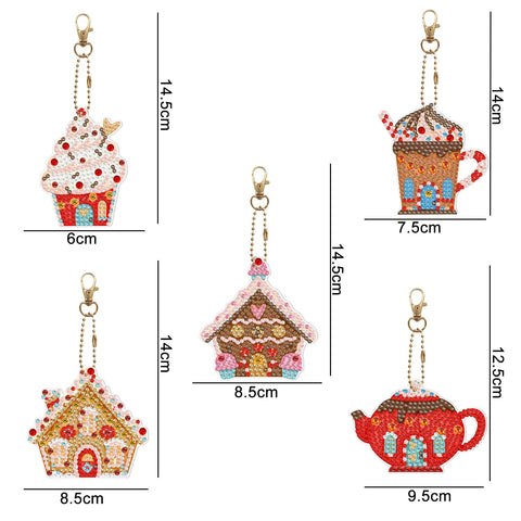 Houses Keychain (5 pack) - Diamond Painting Accessories