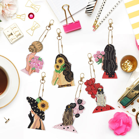 Women Keychain (6 pack) - Diamond Painting Accessories