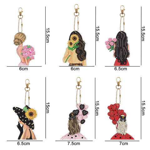 Women Keychain (6 pack) - Diamond Painting Accessories