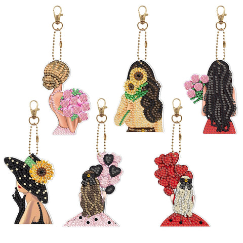 Women Keychain (6 pack) - Diamond Painting Accessories