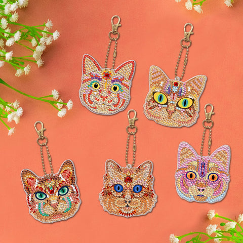 Cat Keychain (5 pack) - Diamond Painting Accessories