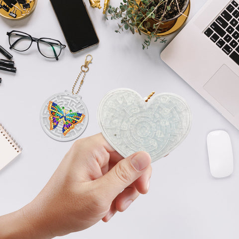 Heart Maze Keychain Ornaments (2 pack) - Diamond Painting Accessories