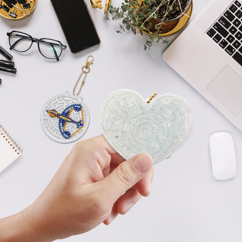 Heart Maze Keychain Ornaments (2 pack) - Diamond Painting Accessories