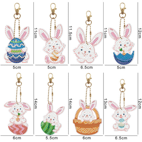 Easter Rabbit Keychain (8 pack) - Diamond Painting Accessories