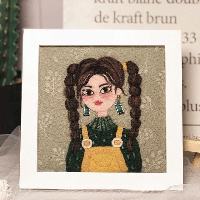 Girl in Jumpsuit - DIY Felt Painting Kit