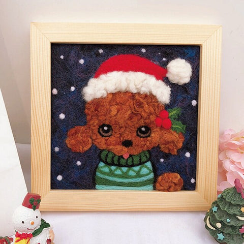 Christmas Dog - DIY Felt Painting Kit