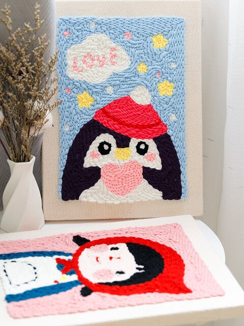 Love Penguin - Punch Needle Kit