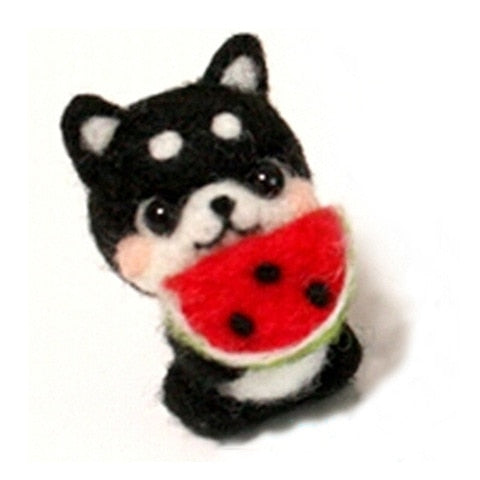 Dog with Watermelon - DIY Felt Painting Kit