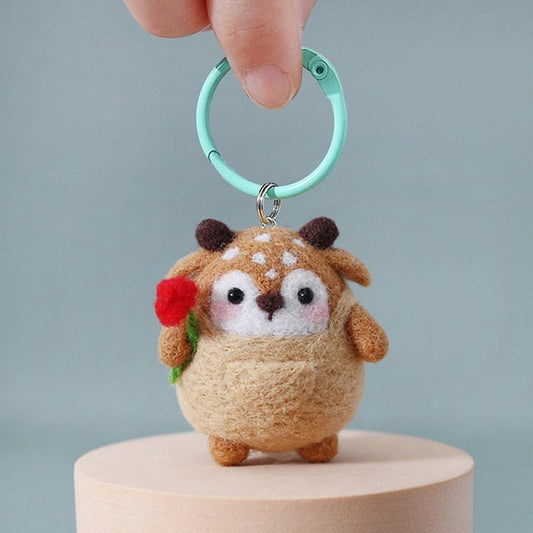 Deer with Rose -  DIY Felt Painting Kit