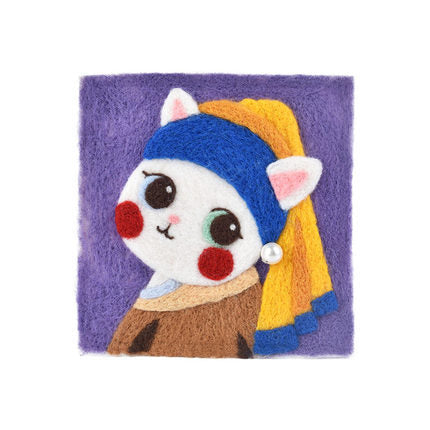 Pearl Girl Cat - DIY Felt Painting Kit