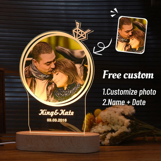 Personalized 3D Photo Lamp Custom Photo And Message