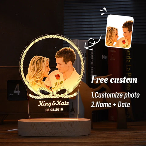 Personalized 3D Photo Lamp Custom Photo And Message