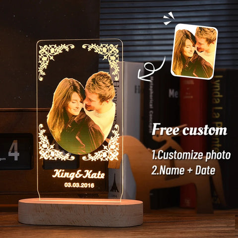 Personalized 3D Photo Lamp Custom Photo And Message