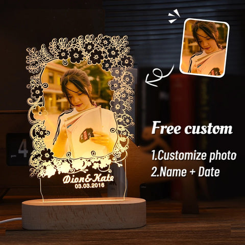 Personalized 3D Photo Lamp Custom Photo And Message