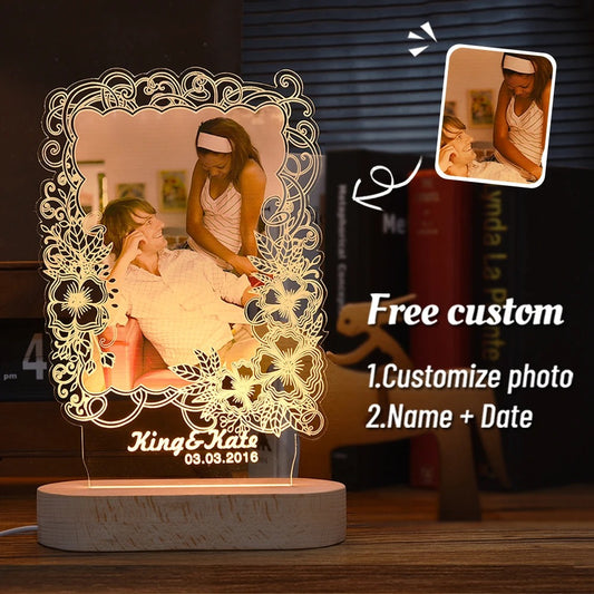 Personalized 3D Photo Lamp Custom Photo And Message