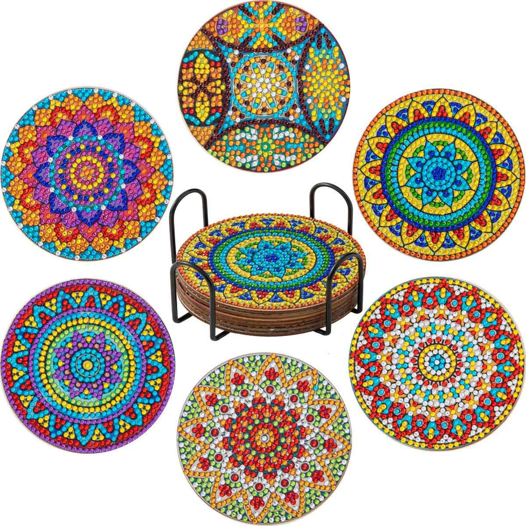 Mandalas 6-pack - Diamond Painting Coasters