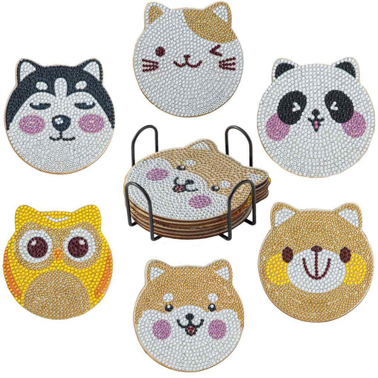 Animals 6-pack - Diamond Painting Coasters