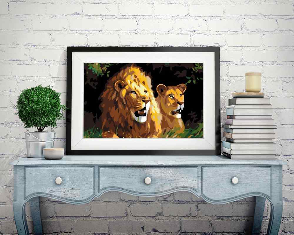 Lion and Lioness - DIY Diamond Painting Kit