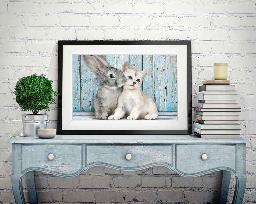 Rabbit and Cat - DIY Diamond Painting Kit