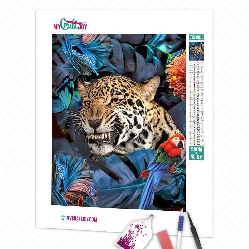 Angry Leopard - DIY Diamond Painting Kit