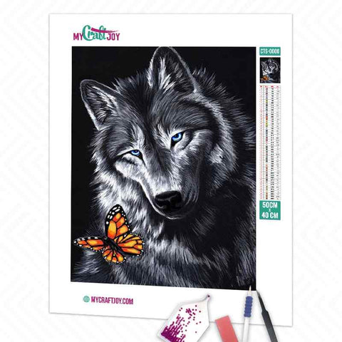 Wolf and Butterfly - DIY Diamond Painting Kit