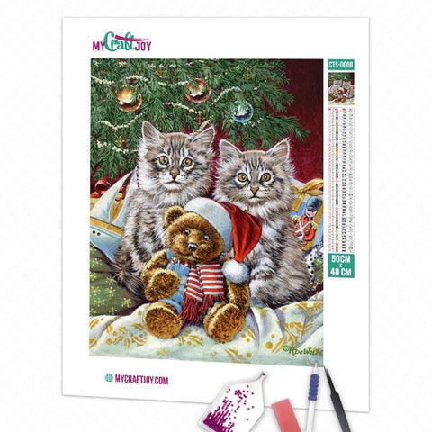 Christmas Kitties - DIY Diamond Painting Kit