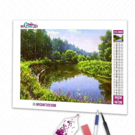 Lake In The Forest - DIY Diamond Painting Kit