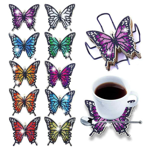 Butterfly 10-pack - Diamond Painting Coasters