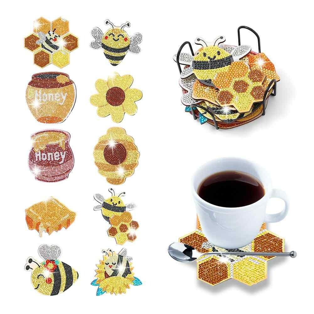 Bee 10-pack - Diamond Painting Coasters