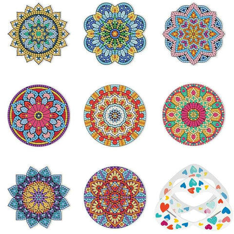 Mandalas 8-pack - Diamond Painting Coasters